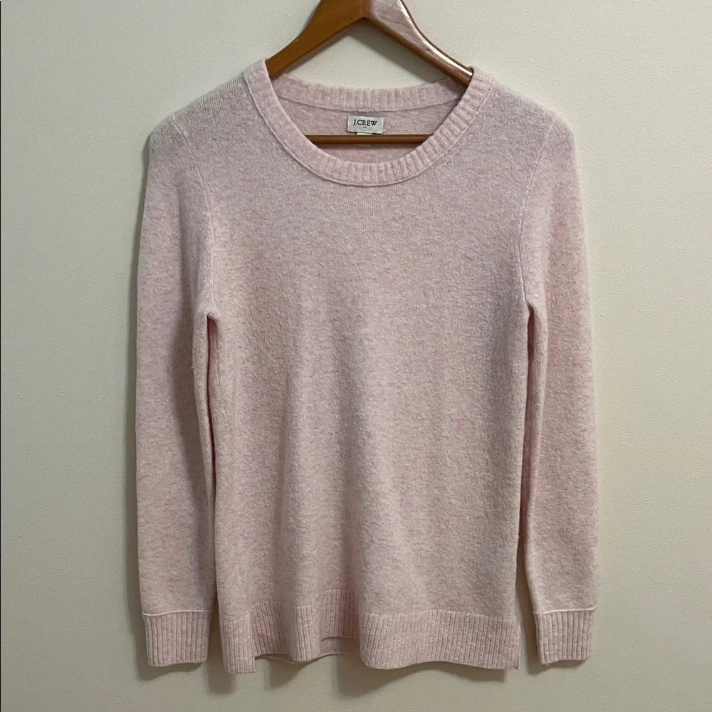 J. Crew Women's Sweater XS Crew Neck Light Pink Bubblegum Cozy Chic Stretchy